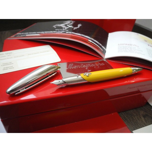 MONTEGRAPPA for FERRARI YELLOW 800 LIMITED 18K GOLD M nib FOUNTAIN PEN FULL SET