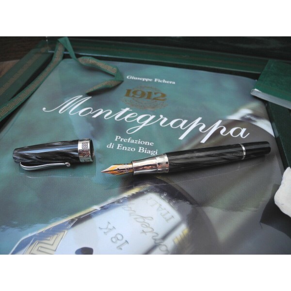 MONTEGRAPPA HISTORIA SILVER 1000 LIMITED EDITION 18K GOLD M nib FOUNTAIN PEN NEW