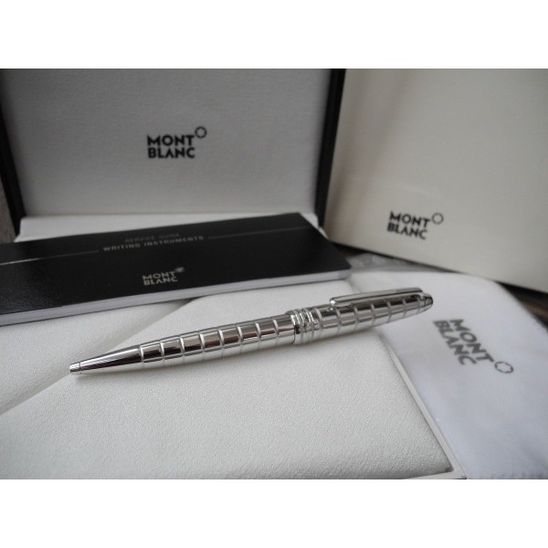 MONTBLANC MEISTERSTUCK SOLITAIRE Platinum-Plated FACET BALLPOINT PEN 38248 NEW SET
