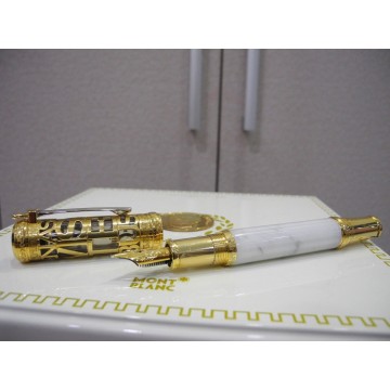 MONTBLANC GAIUS MAECENAS 18K GOLD PATRONS OF ART 888 SKELETON FOUNTAIN PEN NEW