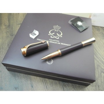 MONTBLANC PRINCESSE GRACE DE MONACO PINK TOPAZ PURPLE ROLLERBALL PEN