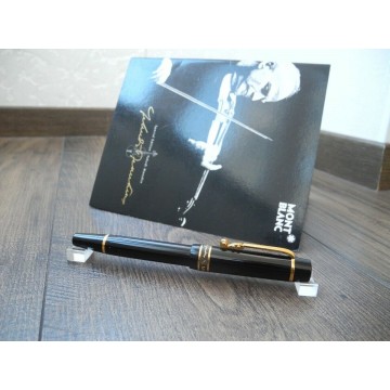 MONTBLANC YEHUDI MENUHIN 2000 Donation 18K GOLD M nib FOUNTAIN PEN & BOOK