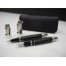 MONTBLANC BOHEME BLACK SHARK SKIN 18K GOLD FOUNTAIN ROLLERBALL PEN/CASE