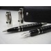MONTBLANC BOHEME BLACK SHARK SKIN 18K GOLD FOUNTAIN ROLLERBALL PEN/CASE