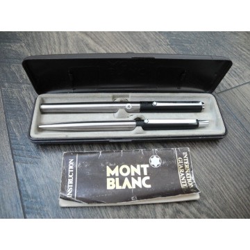 MONTBLANC Noblesse Slimine Matte Black Steel FOUNTAIN & BALLPOINT NOS PEN SET