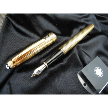 MONTBLANC SOLITAIRE GOLD VERMEIL Solid Faden-Guilloche SILVER 925 FOUNTAIN PEN