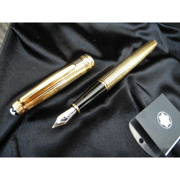 MONTBLANC SOLITAIRE GOLD VERMEIL Solid Faden-Guilloche SILVER 925 FOUNTAIN PEN