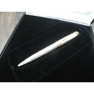 MONTBLANC SOLITAIRE Sterling Silver 164 Barley Corn BALLPOINT PEN NEW NOS