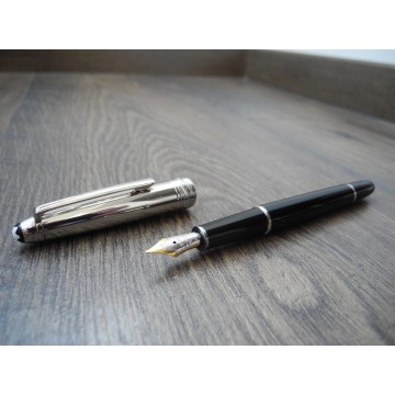 MONTBLANC MEISTERSTUCK SOLITAIRE DOUE 144 Stainless Steel 18K GOLD M nib FOUNTAIN PEN