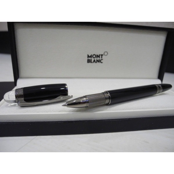 MONTBLANC STARWALKER MIDNIGHT PLATINUM BLACK RESIN ROLLERBALL PEN NEW