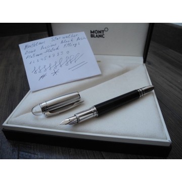 MONTBLANC STARWALKER DOUE GUILLOCHE PLATINUM 14K GOLD F NIB FOUNTAIN PEN