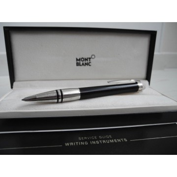MONTBLANC STARWALKER DOUE GUILLOCHE BLACK PLATINUM BALLPOINT PEN