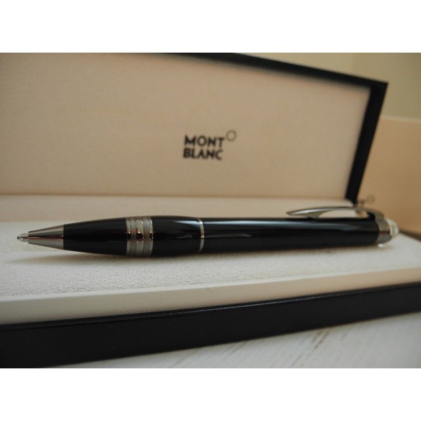 MONTBLANC STARWALKER MIDNIGHT BLACK PLATINUM BALLPOINT PEN NEW SET