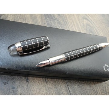 MONTBLANC STARWALKER Metal & Rubber PLATINUM 14K GOLD M nib FOUNTAIN PEN
