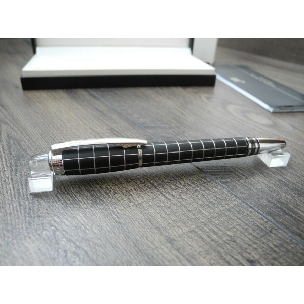 MONTBLANC STARWALKER Metal Rubber PLATINUM Fineliner ROLLERBALL PEN NEW SET 8856