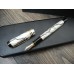 PARKER DUOFOLD INTERNATIONAL BLACK & PEARL 18K GOLD X nib FOUNTAIN PEN BOX NEW