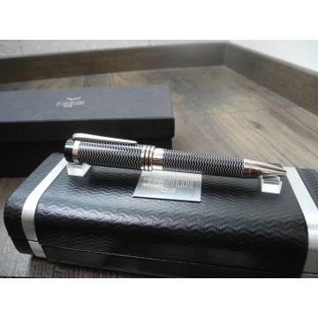 TIBALDI by MONTEGRAPPA NEW YORK BLACK&SILVER MASSIVE LARGE BALLPOINT PEN NEW SET