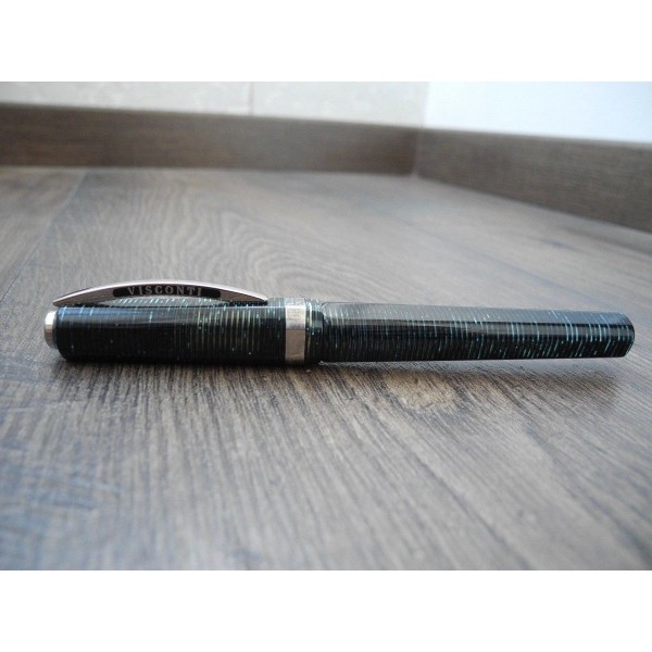 VISCONTI WALL STREET GREEN SILVER Celluloid Italy ROLLERBALL PEN