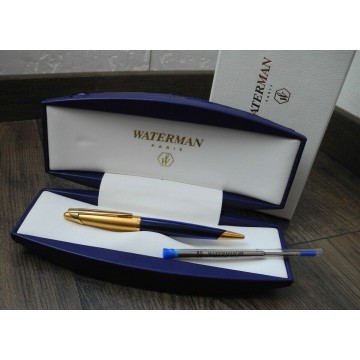 WATERMAN EDSON SAPPHIRE BLUE 23K GOLD BALLPOINT PEN