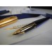 WATERMAN EDSON SAPPHIRE BLUE 18K GOLD M NIB FOUNTAIN PEN FULL SET