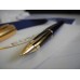 WATERMAN EDSON SAPPHIRE BLUE 18K GOLD M NIB FOUNTAIN PEN FULL SET