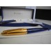 WATERMAN EDSON SAPPHIRE BLUE 18K GOLD M NIB FOUNTAIN PEN FULL SET