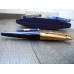 WATERMAN EDSON SAPPHIRE BLUE 18K GOLD F NIB FOUNTAIN PEN FULL SET MINT