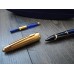 WATERMAN EDSON SAPPHIRE BLUE 18K GOLD F NIB FOUNTAIN PEN FULL SET MINT