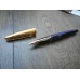 WATERMAN EDSON SAPPHIRE BLUE 18K GOLD F NIB FOUNTAIN PEN FULL SET PAPER NOS