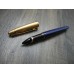 WATERMAN EDSON SAPPHIRE BLUE 18K GOLD F NIB LARGE BOX FOUNTAIN PEN