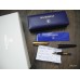 WATERMAN EDSON SAPPHIRE BLUE 18K GOLD F NIB LARGE BOX FOUNTAIN PEN