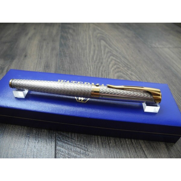 WATERMAN L'Etalon STERLING SILVER 18K GOLD EF ExtraFine NIB FOUNTAIN PEN