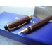 WATERMAN LIAISON BROWN EBONITE WOOD LeMan 18K GOLD F nib FOUNTAIN PEN FULL SET