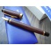 WATERMAN LIAISON BROWN EBONITE WOOD LeMan 18K GOLD F nib FOUNTAIN PEN FULL SET