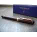 WATERMAN LIAISON BROWN EBONITE WOOD LeMan 18K GOLD F nib FOUNTAIN PEN FULL SET