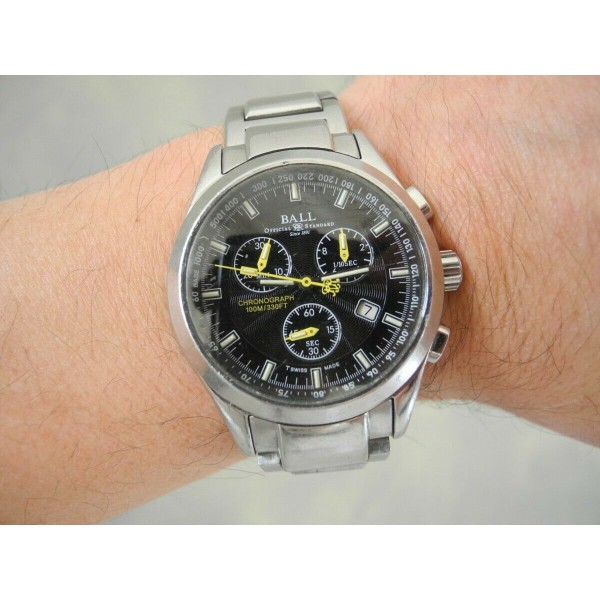 Ball Engineer Railroader Chronograph 38 mm Quartz Mens watch CM1011C
