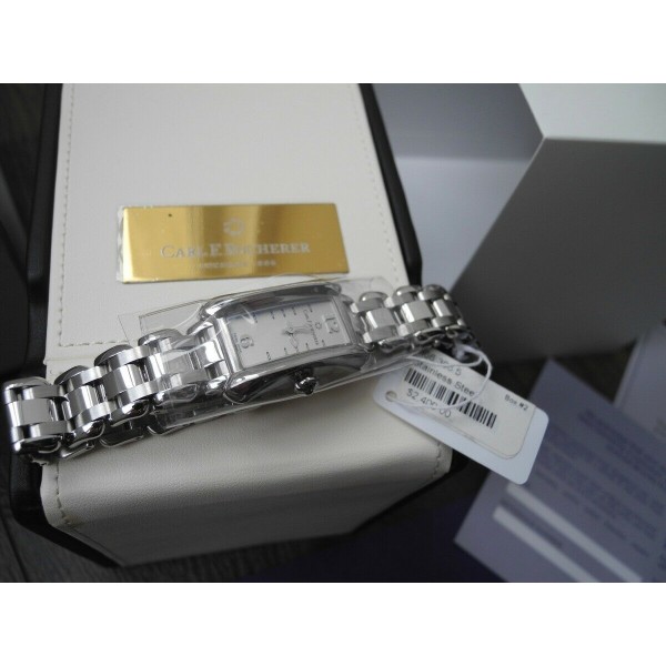 CARL F. BUCHERER ALACRIA MINI Lady's SILVER STEEL 21x30mm SWISS WATCH SET NEW