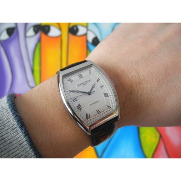 FREDERIQUE CONSTANT ART DECO TONNEAU AUTOMATIC 36x45mm DATE XL MEN'S SWISS WATCH