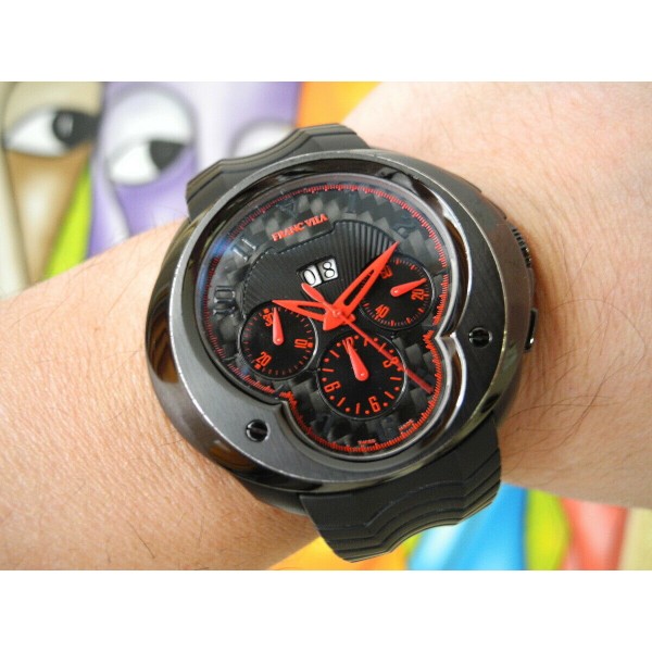 FRANC VILA GRAND DATE CARBON PVD CHRONOGRAPH LIMITED EDITION 88 AUTOMATIC WATCH