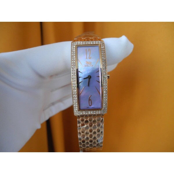 ICELINK LYRA 1.50Ct DIAMONDS MOTHER of PEARL ROSE GOLD plated Lady's WATCH NEW