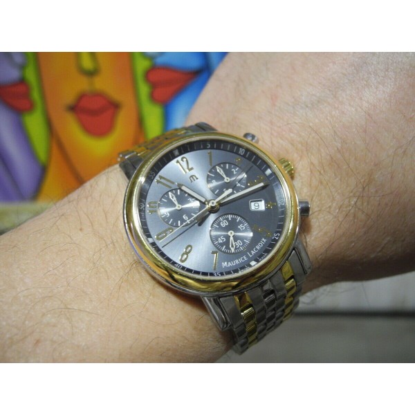 Maurice Lacroix Les Classiques CHRONOGRAPH 18K GOLD plated SS DATE 40mm Watch