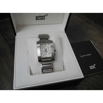 MONTBLANC PROFILE XL CHRONOGRAPH 34x45 mm Stainless Steel SWISS WATCH 7049 MINT