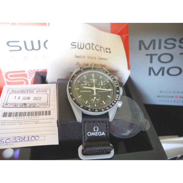 OMEGA x SWATCH SPEEDMASTER MoonSwatch MISSION TO THE MOON SO33M100 RECEIPT NEW