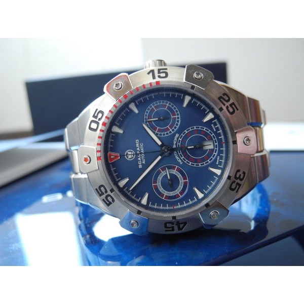 SCALFARO NORTH SHORE TRICOMPAX DIVER CHRONOGRAPH AUTOMATIC 43.5mm SWISS WATCH