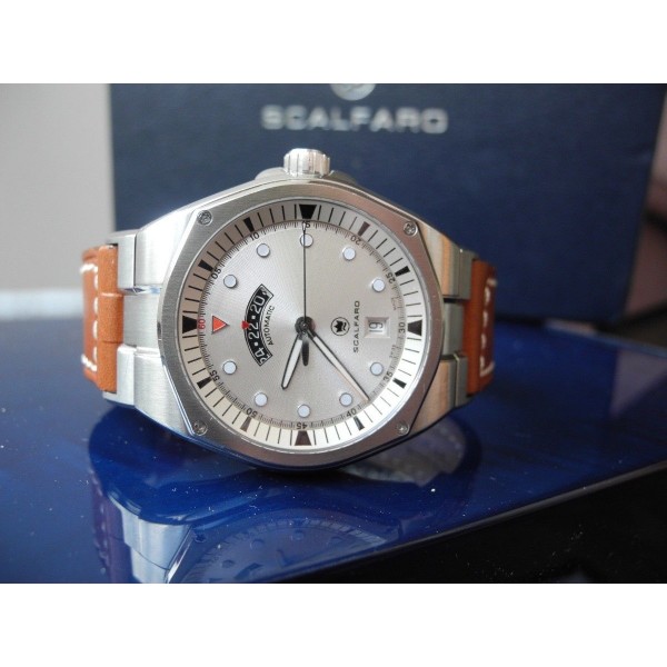 SCALFARO CAP FERRAT GMT SECOND TIME ZONE AUTOMATIC 43mm SWISS WATCH NEW SET